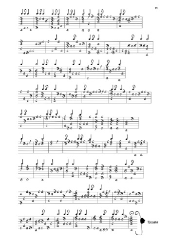 Toccata pagina 13 Il primo libro d'Intavolatura di liuto 1620 Michelangelo Galilei