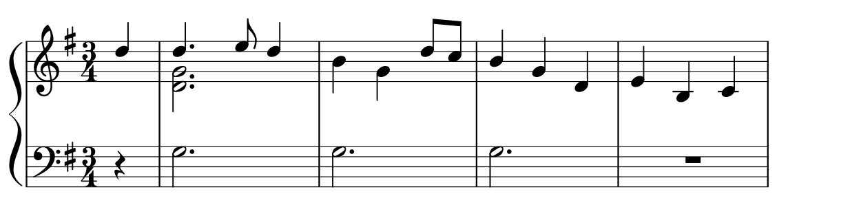Volte D.G. staff notation