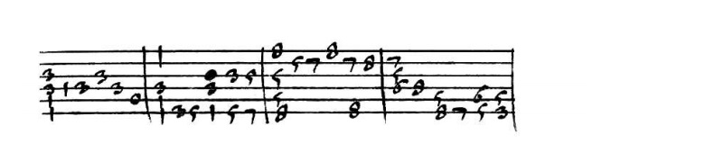 Romanesca undecima con cento parti 53 – 56 tablature Vincenzo Galilei
