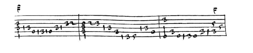 Romanesca undecima con cento parti 93 – 96 tablature Vincenzo Galilei
